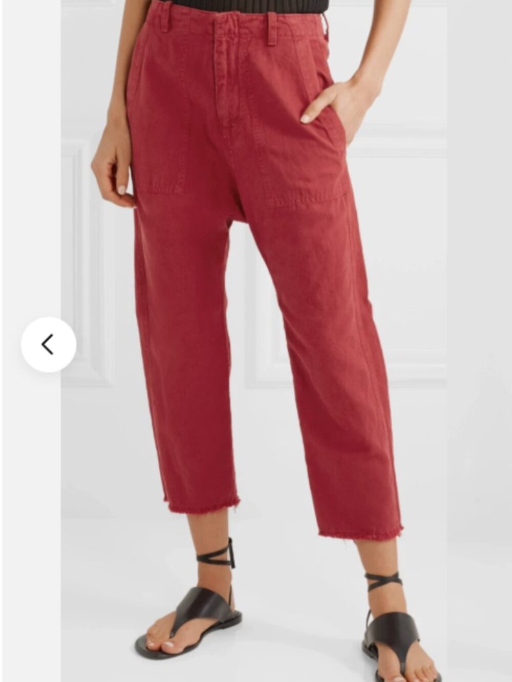 Nili Lotan Luna Linen Blend Pants in Sunkissed Red Size 6 - Picture 1 of 12